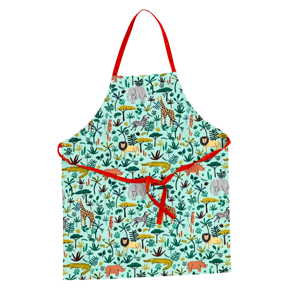 Childs Green Jungle Print Apron By Rice DK